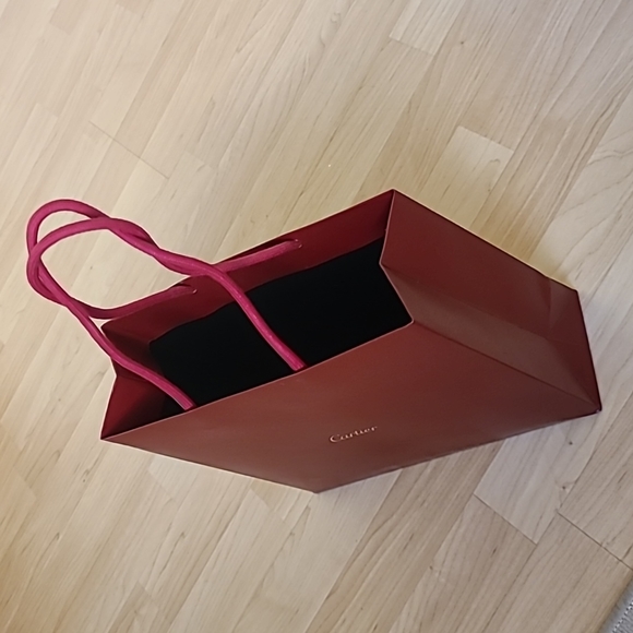 Cartier Gift Bag Paper Bag Red 10"×9"×3 1/2" - Picture 2 of 3
